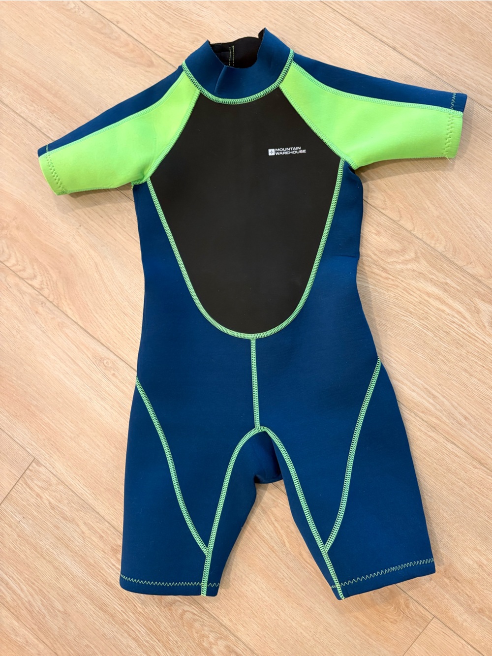 Mountain Warehouse Kids Short-Sleeve Wetsuit - Blue with Lime
